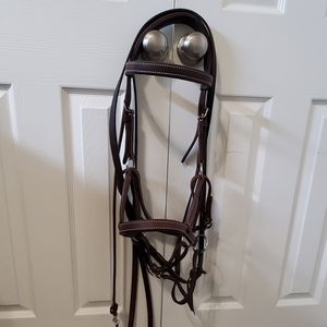 Horse Size Sidepull - Brown Leather Bitless Bridle